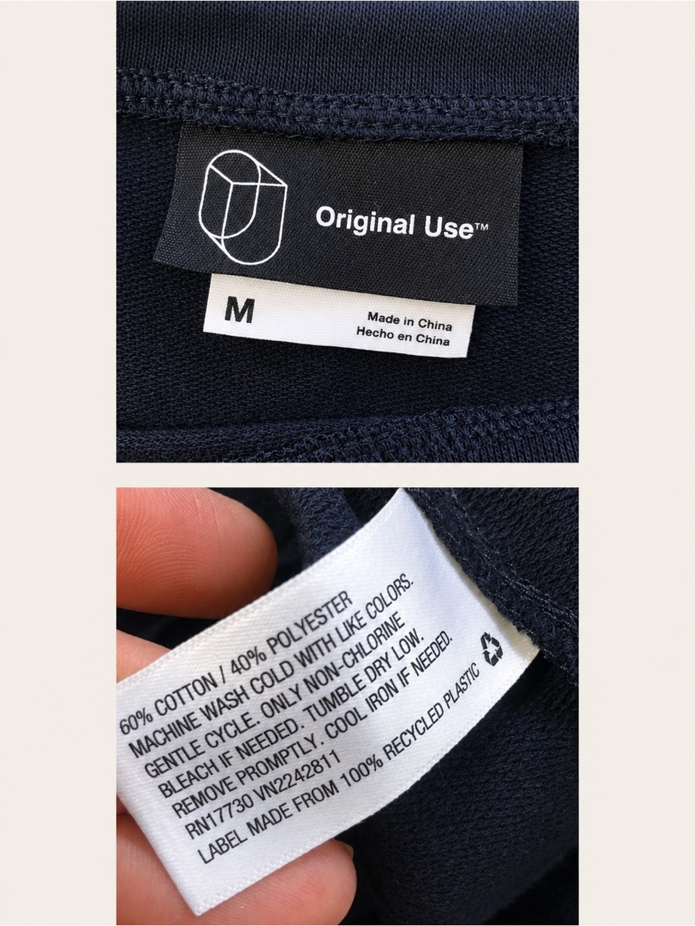 NWOT ORIGINAL USE Black White Layered Short + Long Sleeve Thermal T Shirt Medium - Picture 12 of 16